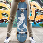 Skate Nome Personalizado da Sereia de Blue Wood Beach<br><div class="desc">Quadro de skate de nome personalizado da Sereia de Wood Beach</div>