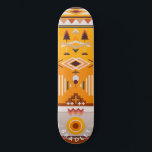 Skate Nome Personalizado de Abstrato Tribal Moderno<br><div class="desc">Abstrato de moderno abstrato personalizado Nome personalizado personalizado skate apresenta seu nome personalizado em tipografia moderna em um padrão tribal cor de laranja e castanho. Personalize editando o texto na caixa de texto fornecida. Dê um presente personalizado, skate personalizado ao seu skate favorito para o Natal, aniversário ou seu melhor...</div>