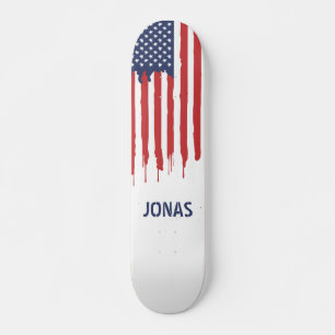 Skate Nome personalizado de bandeira patriótica america