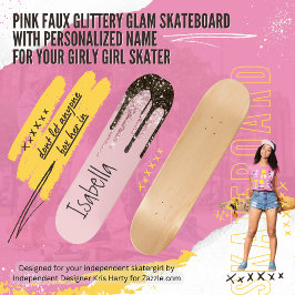Skate Nome Personalizado de Girly Sparkle Girly Girly Gl