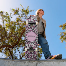 Skate Nome Personalizado de Impressão de Animais Leopard