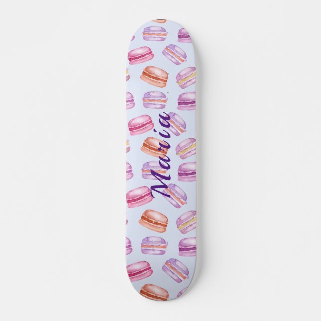 Skate Nome personalizado de macarões bonitos (Frente)