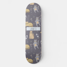 Skate Nome Personalizado de Padrão Sem Percepção de Gato