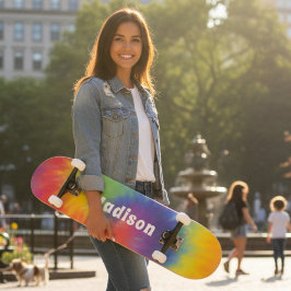 Skate Nome Personalizado de Tie Dye Swirl Moderno Colori