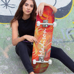Skate Nome Personalizado do Abstrato Moderno Colorido<br><div class="desc">Abstrato personalizado de nome personalizado colorido moderno apresenta seu nome personalizado em tipografia moderna em fundo abstrato em vermelho, laranja, amarelo, verde e branco. Personalize editando o texto na caixa de texto fornecida. Dê um presente personalizado, skate personalizado ao seu skate favorito para o Natal, aniversário ou seu melhor amigo....</div>
