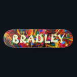 Skate Nome Personalizado do Abstrato Moderno Colorido<br><div class="desc">Abstrato personalizado de nome personalizado colorido moderno apresenta seu nome personalizado na tipografia moderna em um abstrato colorido. Personalize editando o texto na caixa de texto fornecida. Dê um presente personalizado,  skate personalizado ao seu skate favorito para o Natal,  aniversário ou seu melhor amigo. Elaborado por ©Evco Studio www.zazzle.com/store/evcostudio</div>