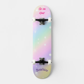 Skate Nome Personalizado do Rainbow Girly