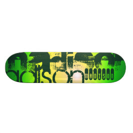 Skate Nome Personalizado em Amarelo Neon e Verde