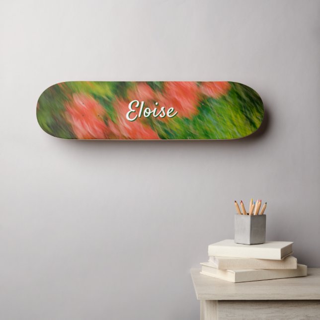 Skate Nome personalizado, floral abstrata  (Arte de parede (Horz))