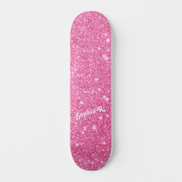 Skate Nome Personalizado Girly Faux Rosa Glitter