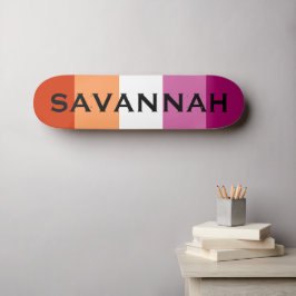 Skate Nome Personalizado LGBTQ RG Lésbica Arco-Íris Sina