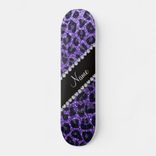 Skate Nome personalizado manchas-leopardo roxas