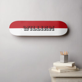 Skate nome personalizado moderno branco e vermelho