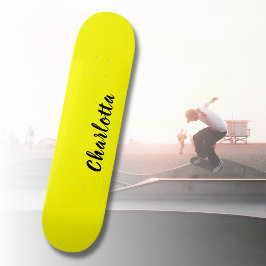 Skate Nome Personalizado Preto | Cor Amarelo-Neão