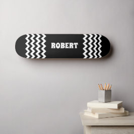 Skate Nome Personalizado Preto e Branco Moderno