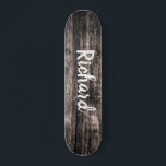 Skate Nome Personalizado Rustic Wood Personalizado<br><div class="desc">skate personalizado para adicionar seu nome em um fundo de madeira rústica.</div>