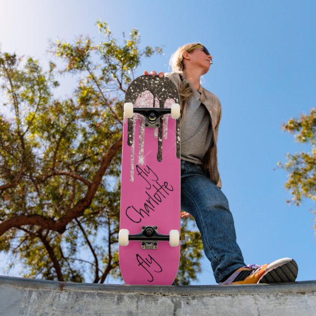 Skate Nome Personalizado S de Girly Sparkle Girly Girly  (Ao ar livre 1)