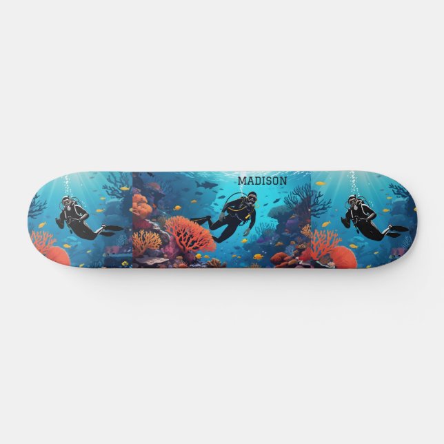 Skate Nome personalizado Scuba Diver (Horz)