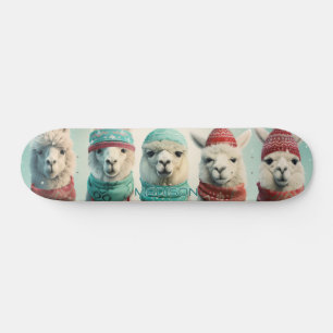 Skate Nome Personalizado / Texto Llamas de Inverno