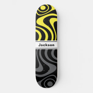 Skate Nome Personalizado Trippy Ondulado 70s Retro Amare