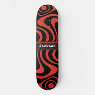 Skate Nome Personalizado Trippy Ondulado 70s Retro Verme