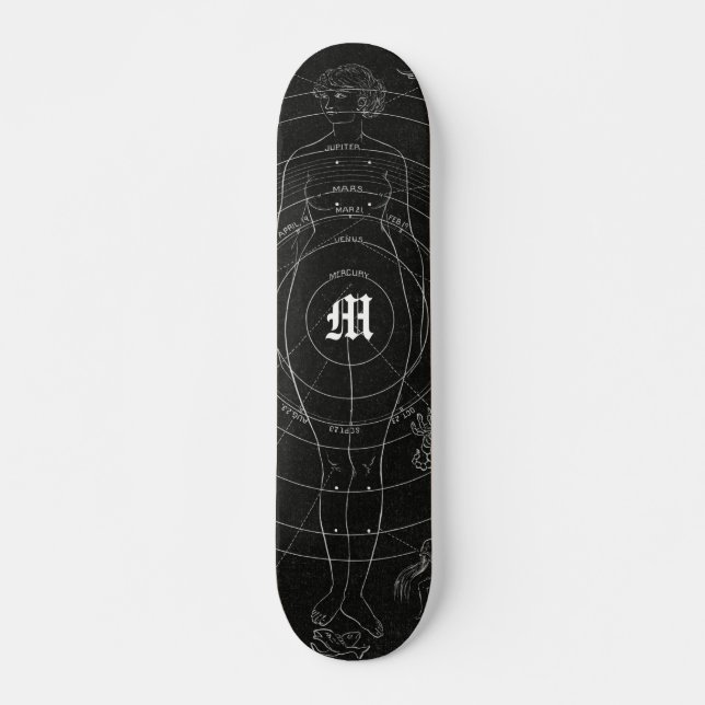 Skate Nome Personalizado Zodiac Western Gothic (Frente)