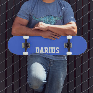 Skate Nome Real Azul Moderno Trendência Clássica