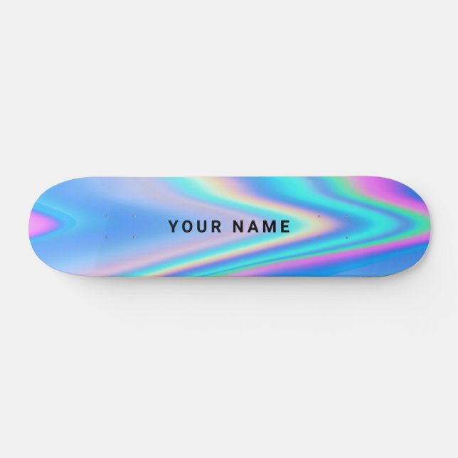 Skate Nome Simples Holográfico Personalizado (Horz)