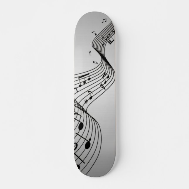 Skate Notas Musicais em Prata (Frente)