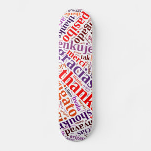 Skate nuvem de palavras de obrigados