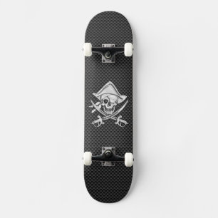 Skate O cromo gosta do pirata na fibra preta do carbono