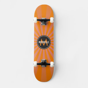 Skate O monograma Sun Funky alaranjado irradia o teste