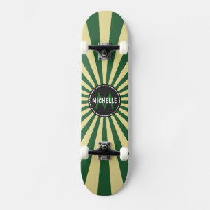 Skate O monograma Sun Funky verde irradia o teste padrã