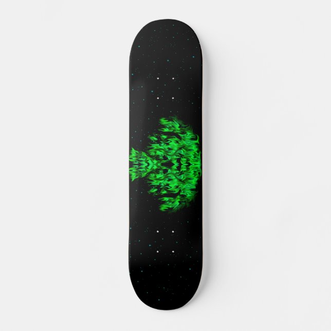 Skate O monstro verde da chama no céu estrelado (Frente)