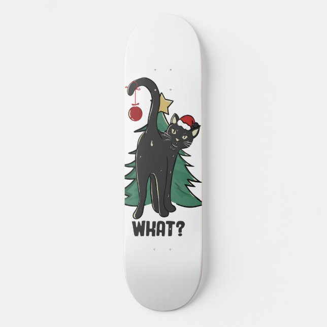 Skate O quê? Design de Natal Black Cat Holiday (Frente)