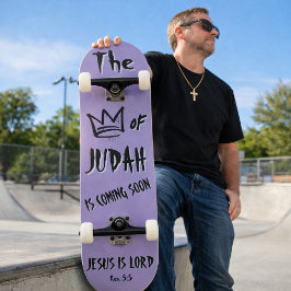 Skate O Rei de Judá Jesus Doodle Roxo Cristão