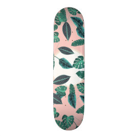 Skate O verde tropical do rosa do verão deixa o teste
