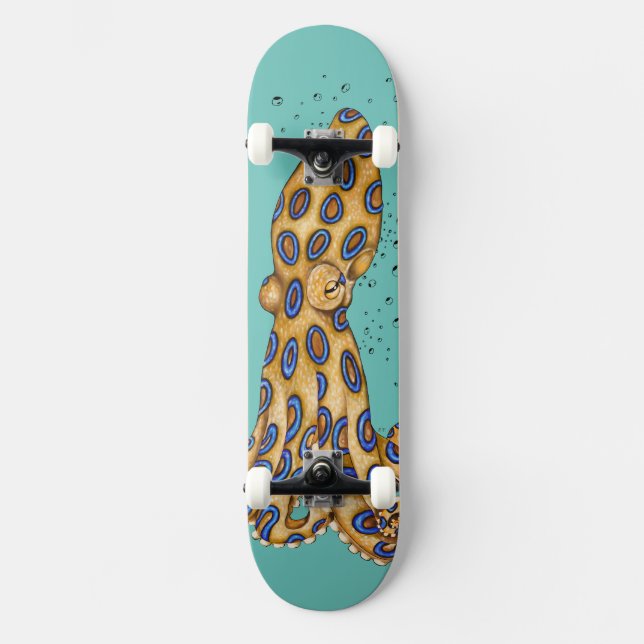 Skate Octopus do Anel Azul e Arte das Bolhas (Frente)