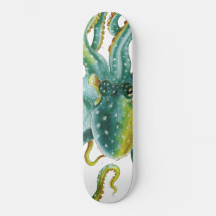 Skate Octopus Green Tentacle Art