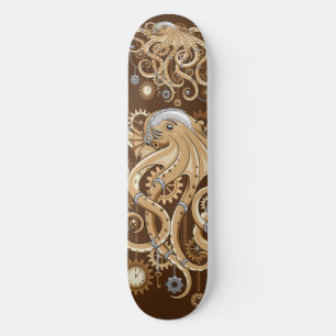 Skate Octopus Steampunk Surreal Retro Style Machine