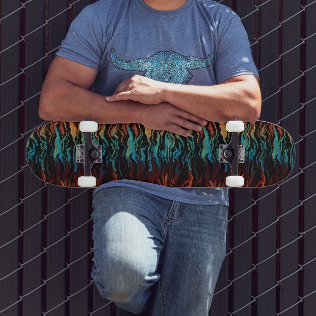 Skate Olhando para o Fogo abstrato (Ao ar livre 3)