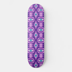 Skate Olhos Azuis Quirky No Padrão Roxo Místico