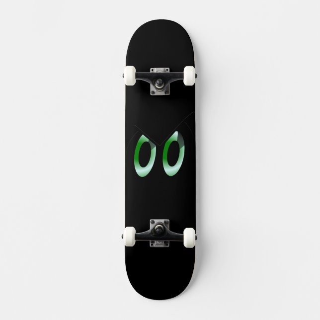 Skate Olhos de desenho animado com brilho verde (Frente)