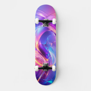 Skate Onda Cyberpunk Roxa e Azul Radiante
