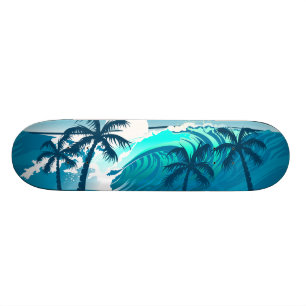 Skate Onda tropical do surf com palmeiras