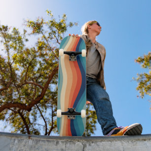 Skate Ondas Coloridas Vintage Retro