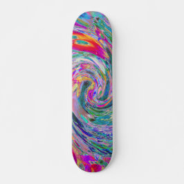 Skate Ondas de Cores Psicodélicas Florais Abstratas em A