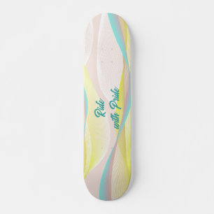 Skate Ondas e Malha Fluidas Abstratas Modernas em Pastel