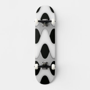 Skate Ondas Pretas e Brancas