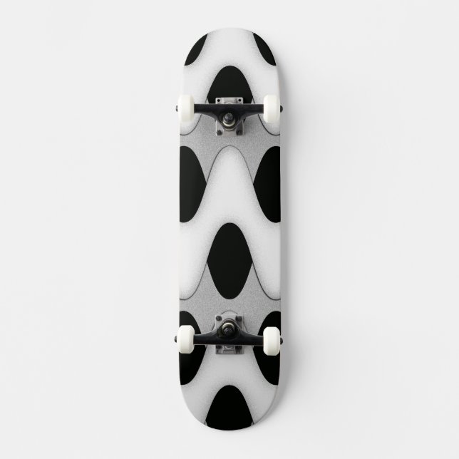 Skate Ondas Pretas e Brancas (Frente)
